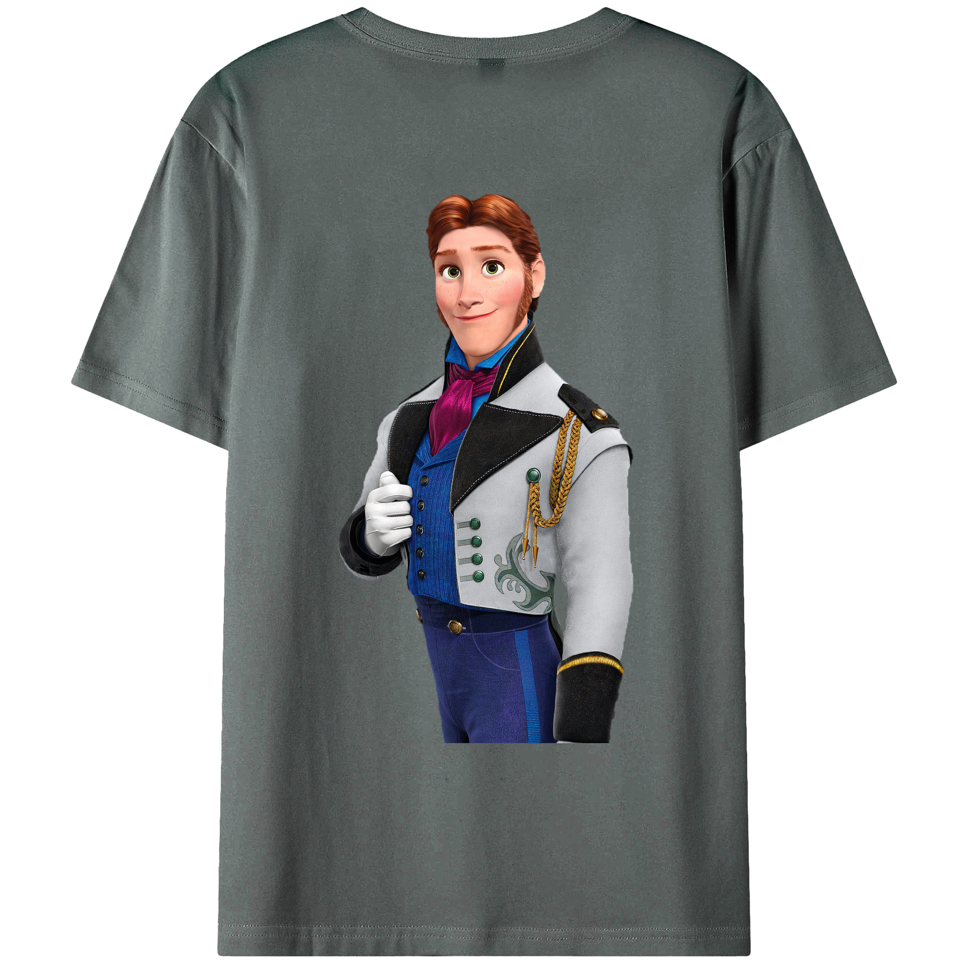 （画像用） アナと雪の女王 アンナ エルサ Frozen Anna Elsa 綿100％ メンズ半袖Tシャツ（バックプリント） 通気性